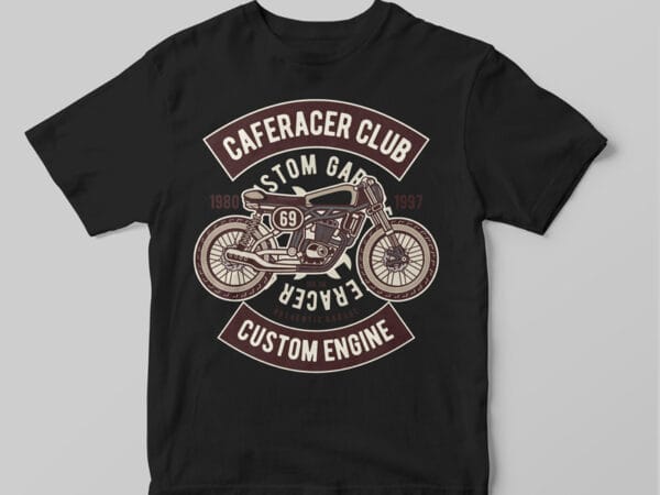 T-shirt Caferacer Preta