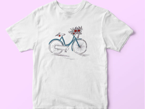 T-shirt Bicicleta com Flores